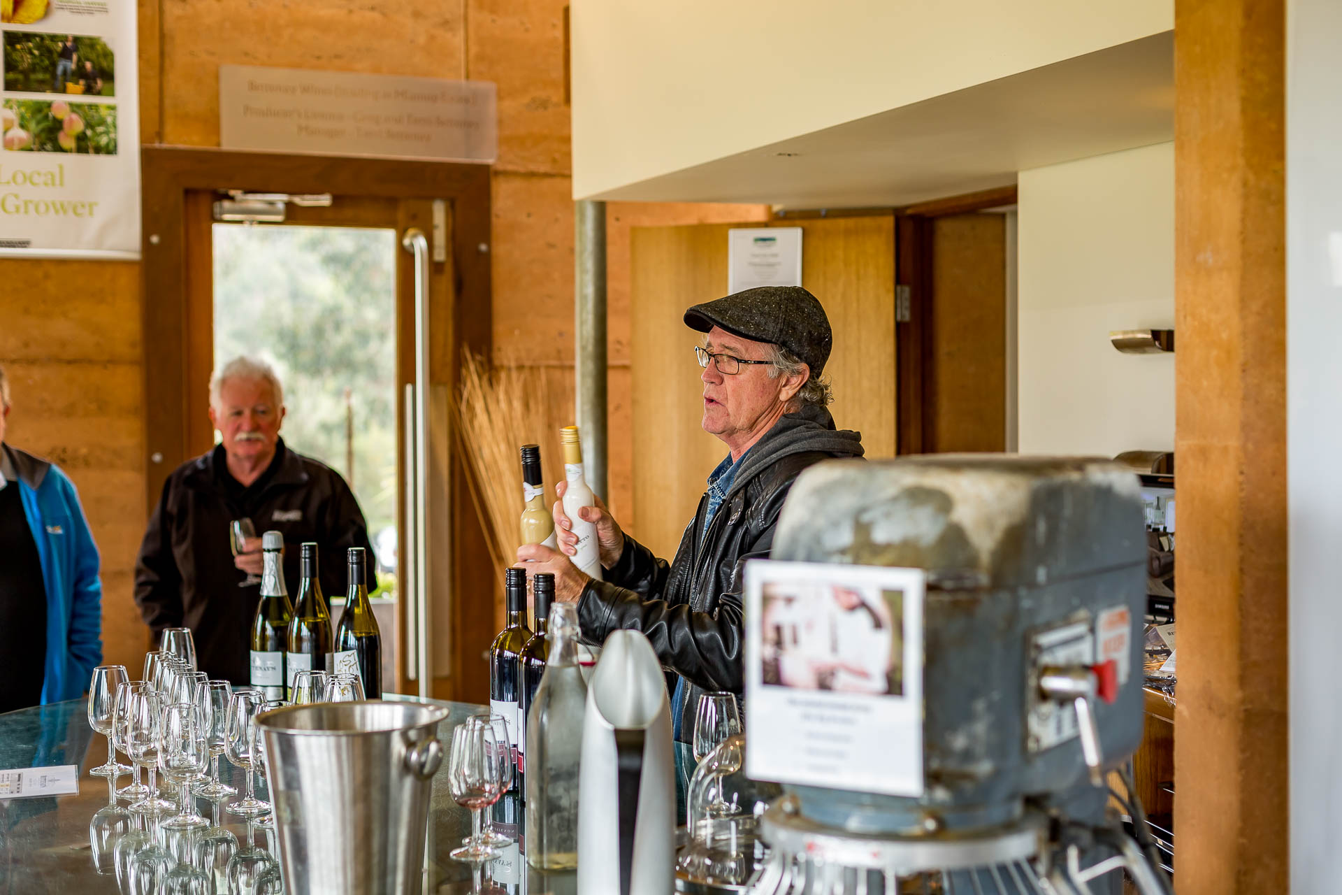 Man holding a wine tasting 